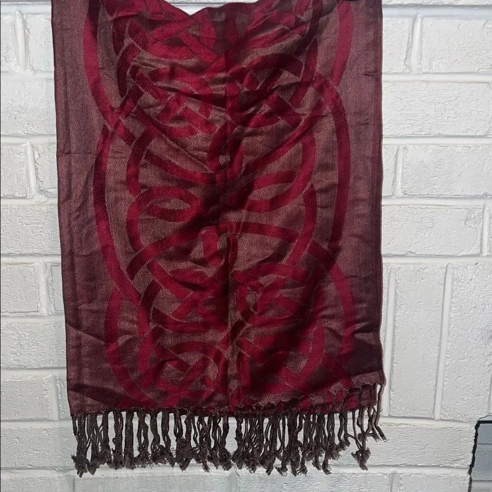 Pashmina Burgundy and Brown Scarf